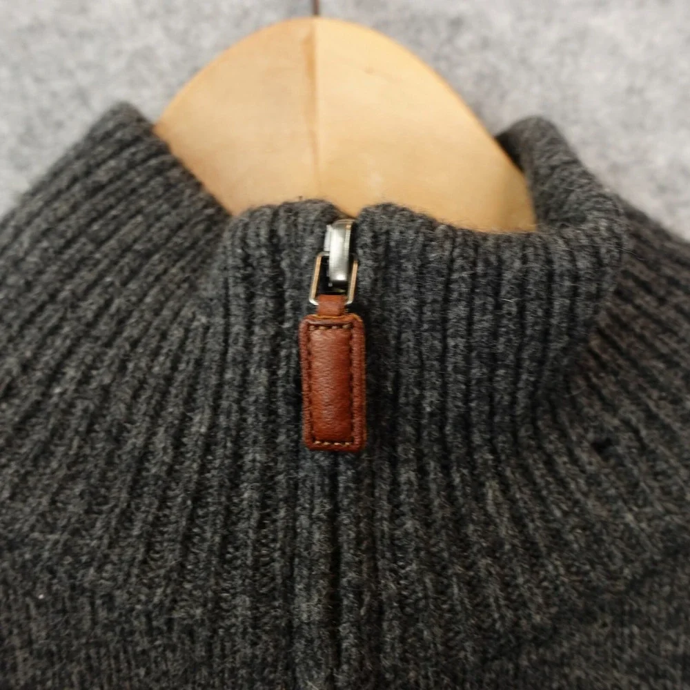 Vintage 90s POLO RALPH‎ LAUREN Sweater Mens L Heather High Neck Wool Quarter Zip